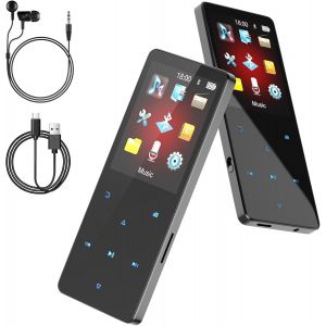 64 Go Lecteur MP3 Bluetooth 5.3 Portable Music lecteurs mp3 et mp4 baladeur mp3 Enfant avec &eacute;couteurs la Radio FM, Les Images, Les enregistrements, Les Livres &eacute;lectroniques, Le podom&egrave;tre, HiFi - Neuf