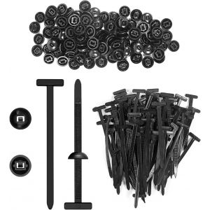 MEVRONISSHOP-100 Pi&egrave;ces Attaches Autobloquantes Universelles en Nylon, Serre C&acirc;bles Rivets en Plastique, Attaches Cable Polyvalentes, pour R&eacute;paration Automobile, Fixation Rapide - Neuf