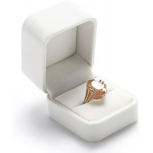 Boite Bague, Haute Qualité Petite Boite Cadeau En Blanc Pur Avec Doublure En Tissu Doux Boite Cadeau Bijoux Idéal Pour Fiançailles Mariages Et Présentations De Bijoux - Neuf