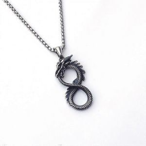 Mode Européenne Et Américaine Rétro Hommes Mode Dragon Collier Femelle Pendentif En Acier Titane Fashionmonger Pendentif Personnalisé En Acier Inoxydable Ite - Neuf
