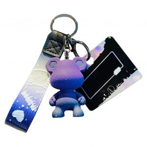 Porte-Cles Ours Degrade, Porte-Cles Ours De Dessin Anime, Pendentif De Sac Animal Mignon Pour Hommes, Femmes, Garcons Et Filles, Violet - Neuf