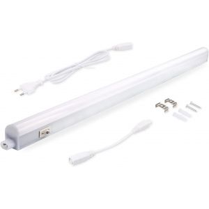 Luminaire D'Agencement À Led 8W 57,5Cm 750Lm 4000K Blanc Neutre Éclairage D'Armoire Super Lumineux Blanc Pour Cuisine Armoire Vitrines Extensible Par Système D'Enfichage[AMP746872] - Neuf