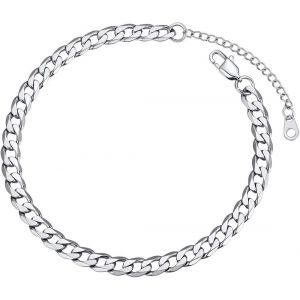 Eryi-Bracelet De Cheville Acier Inoxydable Pour Femme/Homme Chaîne De Pied À Maille Gourmette/Figaro/Spiga - Neuf
