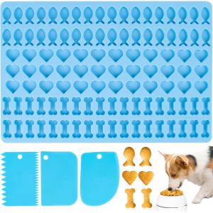 AYUHR-Tapis de cuisson en silicone pour biscuits pour chien avec 3 spatules - Moule pour friandises, bonbons et chocolat, nourriture pour chien et friandises pour chien - Neuf