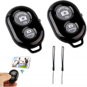 JGD-T&eacute;l&eacute;commande Bluetooth Selfie Sans Fil pour Smartphones - 2pcs Avec Dragonne, D&eacute;clencheur D'obturateur de Cam&eacute;ra - Neuf