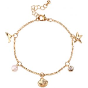 Bracelet Coquillage &Eacute;toile De Mer, Boh&egrave;me Starfish Bracelet R&eacute;glable Dor&eacute; Bijou D'&eacute;t&eacute; Personnalis&eacute; Accessoire Pour Femme[Bra9201633] - Neuf