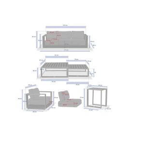 Salon De Jardin En Aluminium Allure Graphite 5 Places + Housse De Protection - Hesp&eacute;ride - Neuf