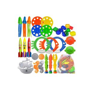 Ensemble De 34 Jouets De Plong&eacute;e Pour Animaux De Compagnie - Jeux Sous-Marins Et Jouets D'entra&icirc;nement &Agrave; La Natation - Neuf