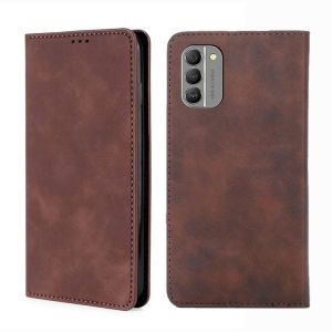Étui Magnétique En Cuir Pour Nokia G400 - Brun Foncé - Neuf