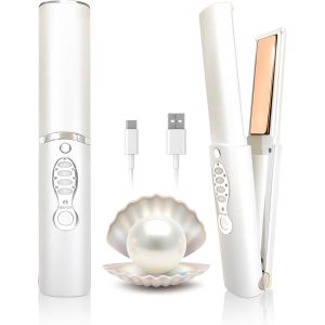 Lisseur À Cheveux Sans Fil Avec Batterie 5000 Mah Lisseur Et Boucleur 2 En 1 Mini Lisseur À Cheveux Sans Fil Plaques En Titane 3d Lisseur De Voyage Portable Avec Housse Anti-Brûlure Chauffage Rapide - Neuf