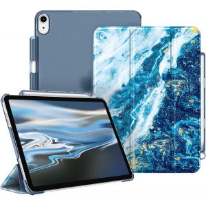 KALANKA-Coque pour iPad Air 11 Pouces M3/M2 (2025/2024) et iPad Air 5/4 10.9 Pouces (2022/2020) - [Rangement de Stylet] &Eacute;tui Transparent Mat, Housse Fine Veille/R&eacute;veil Auto, Vague Sabl&eacute; - Neuf