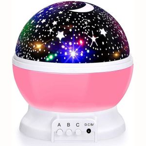 Veilleuse Pour Enfants / Projecteur - Lampe Avec &Eacute;toiles Rose - Neuf