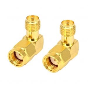 90 Degrés Rp Sma Adaptateur Coaxial Connecteur Rp Sma Mâle(Trou) À Rp Sma Femelle(Broche) Connecteur Angle Droit Rp-Sma Vers Rp-Sma Pour Antenne De Drone Fpv Audio Radio Vidéo Mobile Lot De 2-Marque Générale - Neuf