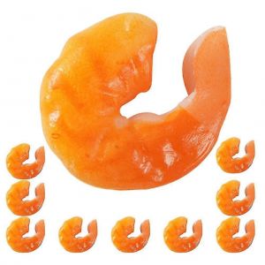 Lot de 10 crevettes artificielles décortiquées, décorations de crevettes artificielles, accessoires photo, décorations de fausses crevettes réalistes - Neuf