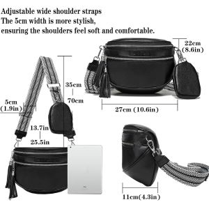 TZF-Sac &agrave; Bandouli&egrave;re Femme Cuir V&eacute;g&eacute;talien Sac Banane Femme Bleu Petit Sac A Main Femmes Bandoulieres avec 5cm Sangle Sac Bandouliere et Porte-Monnaie - Neuf