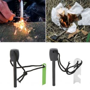 Lot de 2 allume-feu portables en magnesium avec grattoir, outil de survie pour camping en plein air - Neuf