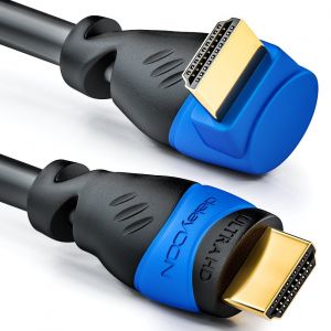 3,0m Câble HDMI Coudé (Angle 90°)-UHD 4K HDR 1080p 2160p EARC-pour TV,Barre de Son,Moniteur,PC,Ordinateur Portable,Projecteur,PS5,Xbox-Noir - Neuf