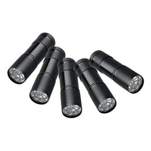 Lot de 5 lampes de poche &agrave; lumi&egrave;re noire UV &agrave; 9 LED - D&eacute;tecteur de taches d'animaux et outil multi-usage pour la maison, les forces de l'ordre et plus encore ! - Neuf