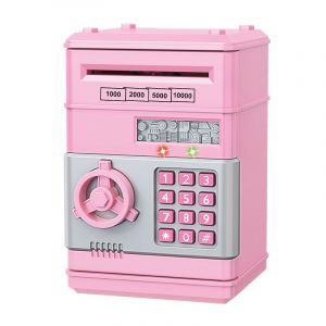 Mini coffre-fort automatique pour pièces de monnaie,tirelire créative,boîte d'économie d'argent,compteur de mot de passe,serrure à clé,cadeau pour enfant - Type Pink #C - Neuf