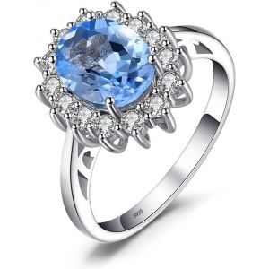 Kal-Diana Princesse Kate Middletonu Bague Naturelle Pierre Améthyste Péridot Grenat Citrine Topaze Pour Femme, Argent 925 Plaqué Or Jaune Or Rose, Vintage Ensemble Parure De Bijoux Cadeau - Neuf