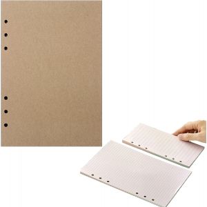 Recharges De Papier A5, 800 Pages/400 Feuilles, Papier Lign&eacute; Lign&eacute;, 6 Trous Pour Agenda, Carnet De Notes (Kraft Vierge (A5)[Z811] - Neuf