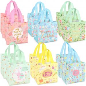12pcs Sacs De Chasse Aux ?ufs De P&acirc;ques Avec Poign&eacute;es, Sacs De Friandises De P&acirc;ques, Sacs De P&acirc;ques Non Tiss&eacute;s Pour Emballage De Cadeaux, Chasse Aux ?ufs, Articles De F&ecirc;te, 21 X 20 X 15 Cm - Neuf
