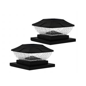 Lot De 2 Lampes Solaires Pour Cl&ocirc;ture De Terrasse Avec 8 Led Et 2 Modes - Neuf