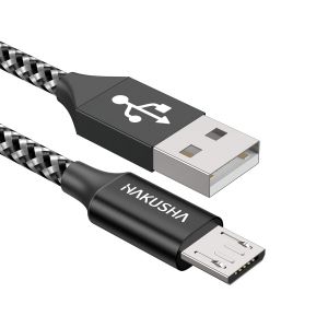 Câble Micro USB, [2M] 3A Charge Rapide Câble Android Durable Câble de Chargeur de Téléphone Mobile en Nylon pour Samsung S7/S6/S5/J5/J7, Huawei, Nokia, Nexus, Sony, Tablette, PS4, Kindle - Neuf