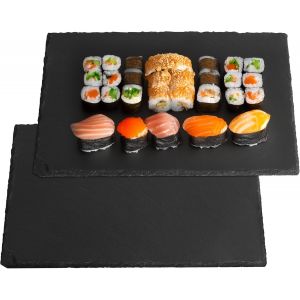 Checarzhn--No1-Lot De 2 Plateau Ardo , 30x20 Cm Assiette En Ardo Naturel, Plateau De Service Rectangulaire, Planche Ardo Pour Fromage, Assiette Rectangulaire Pour Sushi, Pour Servir Et Écrire - Neuf