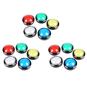 15X Boutons D'Arcade 60mm DôMe 2,36 Pouces LED Bouton Poussoir avec Micro-Interrupteur pour Console de Jeux VidéO Machine - Neuf