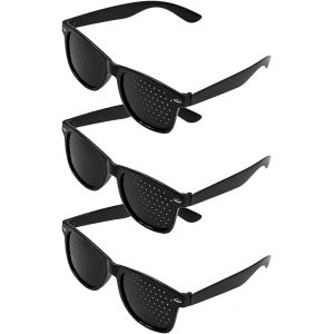 Letnerny-3 Pièces Lunettes Sténopé Lunettes À Grille Noire Lunettes Anti-Fatigue Pour L'entraînement À La Relaxation Des Yeux - Neuf