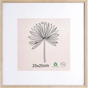 CMWX-Cadre photo, 25 x 25 cm, en bois, avec passe-partout, plexiglas, à suspendre/positionner verticalement ou horizontalement, pour photos, affiches, puzzles - Neuf