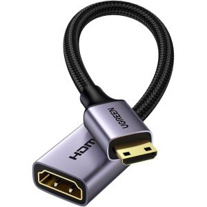 Adaptateur Mini Hdmi Vers Hdmi 4K 60Hz C&acirc;ble M&acirc;le Vers Femelle 18Gpbs 3D Ethernet Arc Compatible Avec Pc Tablette Raspberry Pi Zero Cam&eacute;ra Canon Eos 700D Nikon D5300 Hdtv 4K 25Cm - Neuf