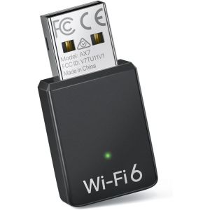 VornixorSarlshop-AX900 Mini Cl&eacute; WiFi Linux pour Ubuntu, Mint, Debian, Zorin, Raspberry Pi OS, Kubuntu, Mate, Windows etc. Cl&eacute; USB Dongle WiFi Linux Wi-Fi 6 Double Bande 5GHz 600Mbps + 2.4GHz 286Mbps, - Neuf