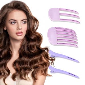 Asas-2 Pièces Pince À Cheveux Pour Rehausser Les Racines Pince Volumisante À Cheveux Pour Frange Moelleuse Clip De Volume Pour La Ligne Des Cheveux Clip De Volume Instantané Outils De Coiff(Violet) - Neuf