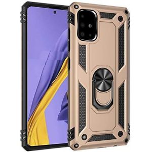 Kal-Coque Pour Samsung Galaxy S10 Lite/A91/M80s, Protecteur D'écran [Antichoc Armor] Double Couche Hybride Ultra Armure Housse Étui De Protection Anti-Choc Bumper Cover Avec Stand,Or - Neuf