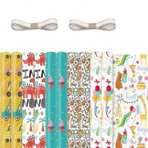 10pcs Feuilles De Papier D'emballage Pour Les Enfants,Papier D'emballage De Fête D'anniversaire Papiers D'emballage Cadeau,Présent - Neuf