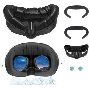 Épaississement Du Visage Vr Pour Accessoires Meta/Oculus Quest 3, Interface Faciale De Remplacement Avec Coton De Soie Glacée Agréablement Frais Et Coussin En Polyuréthane Résistant À La Tra[Z616] - Neuf