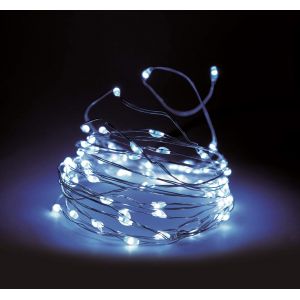 Jgd-Guirlande Lumineuse &Agrave; 40 Led Avec Minuterie Et 8 Fonctions - Blanc Froid - Micro Guirlande Lumineuse Avec Piles - Pour L'int&eacute;rieur Et L'ext&eacute;rieur - Neuf