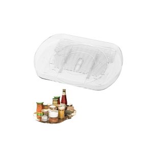 Plateau Tournant Rectangulaire Pour R&eacute;frig&eacute;rateur, Rotation &Agrave; 360&deg;, En Polypropyl&egrave;ne (Pp), Id&eacute;al Pour Le Rangement Des Aliments. - Neuf