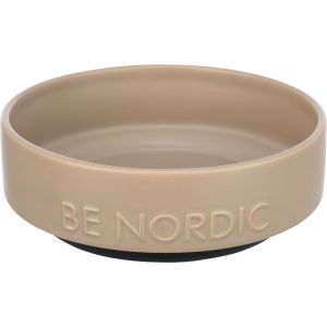 Kalanka-Trixie Be Nordic 24526 Gamelle Moderne En C&eacute;ramique Avec Rev&ecirc;tement En Caoutchouc Antid&eacute;rapant Pour Petits Chiens &Oslash; 16 Cm Taupe 500 Ml - Neuf