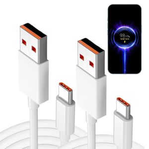 Thef-2 Pcs Câble Usb Type-C 120w 2m Pour Charge Rapide, 120w 1.5m Pour Xiaomi 13t Pro 12t Pro 12t 11tpro,Turbo 67w Pour Xiaomi 12 Lite 12x 11t, Redmi Note 11 11s Pro, Mi 11 Ultra 11i - Neuf