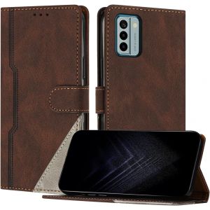 Kal-Étui Pour Nokia G22, Housse En Cuir Pu Avec [Protection Antichoc Tpu] [Fonction Support] [Porte-Cartes ] Antichoc Magnétique Coque Pour Nokia G22 - Marron - Neuf