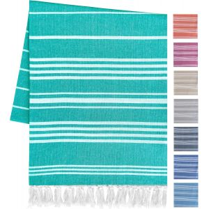 Kal-Serviette De Plage En Coton Drap De Plage Couverture Pique Nique Natte De Plage Plaid En Coton Serviette De Bain Fouta Plage Serviette De Plage Xxl (Vert Pomme) - Neuf