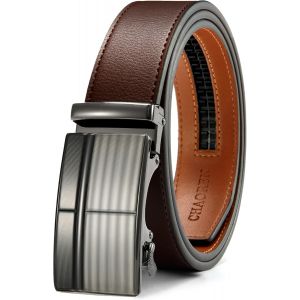 Tzf-Buckley Ceinture Automatique En Cuir À Cliquet Pour Homme Avec Boucle Automatique Pour Costume D'affaires, 35 Mm De Large, Ceinture Sans Trous, Taille Ajustée - Neuf