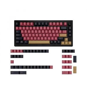 Keycaps Clavier QWERTY 129 Touches PBT Profil Cherry Th&egrave;me Japonais Samoura&iuml; Noir et Rouge Sublimation Thermique Dye-Sub - Neuf