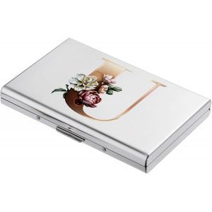 KALANKA-® Porte Cartes de Crédit, Portefeuille Fin en Métal avec Blocage RFID, Design Tendance et Motifs Artistiques, pour Homme et Femme. (6 Cartes/Argent/U) - Neuf