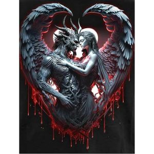 Ayuhr-Peinture Diamant Carrée 40 X 50 Cm Ange Et Diable Tête De Mort Femme Avec Ailes Mosaïque Peinture Diamant Art Broderie Point De Croix Images Cadeau Décoration Murale - Neuf