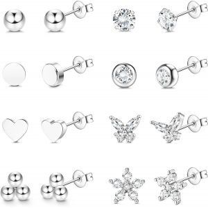 Kal-5-8 Paires Boucle D'oreille Femme Or Argent Boucle D'oreille Zircone Cubique Petites Boucles D'oreilles Creoles 18k Or Hypoallergénique Cartilage Hoop Conch Helix Piercing Pour Fille Homme - Neuf