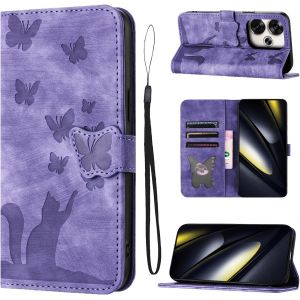 Kal-Housse Protection Compatible Avec Blackview Wave 6c 6.52 Pouces Matériau En Cuir Pu Coque Blackview Wave 6c Avec Fentes Pour Cartes Blackview Wave 6c Coque Violet - Neuf